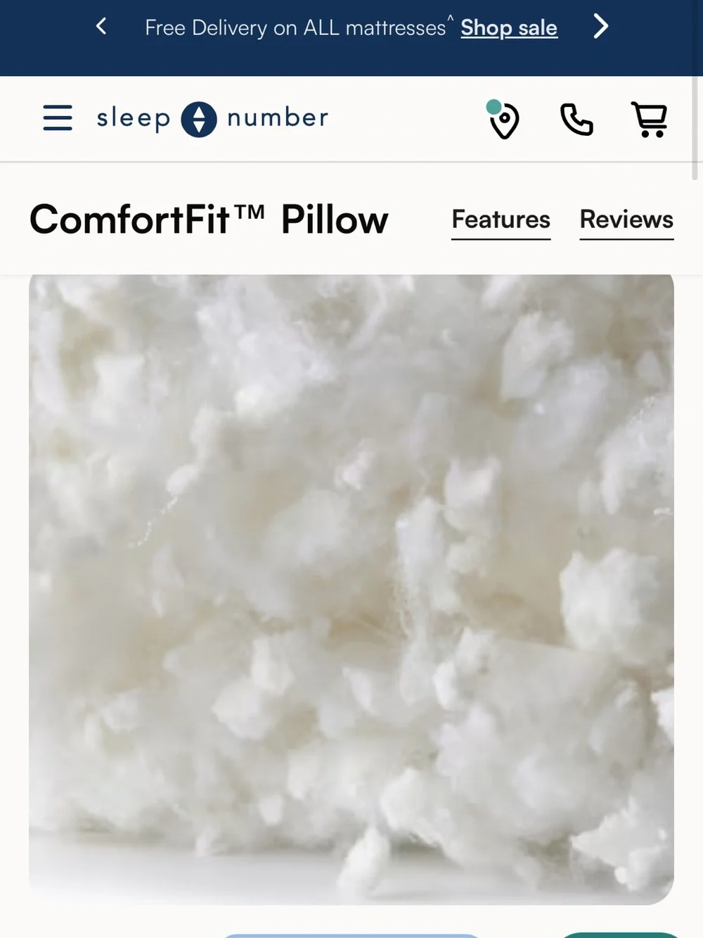 NEW SLEEP NUMBER COMFORT FIT CONFORFIT KING CLASSIC PILLOW & STORAGE BAG
